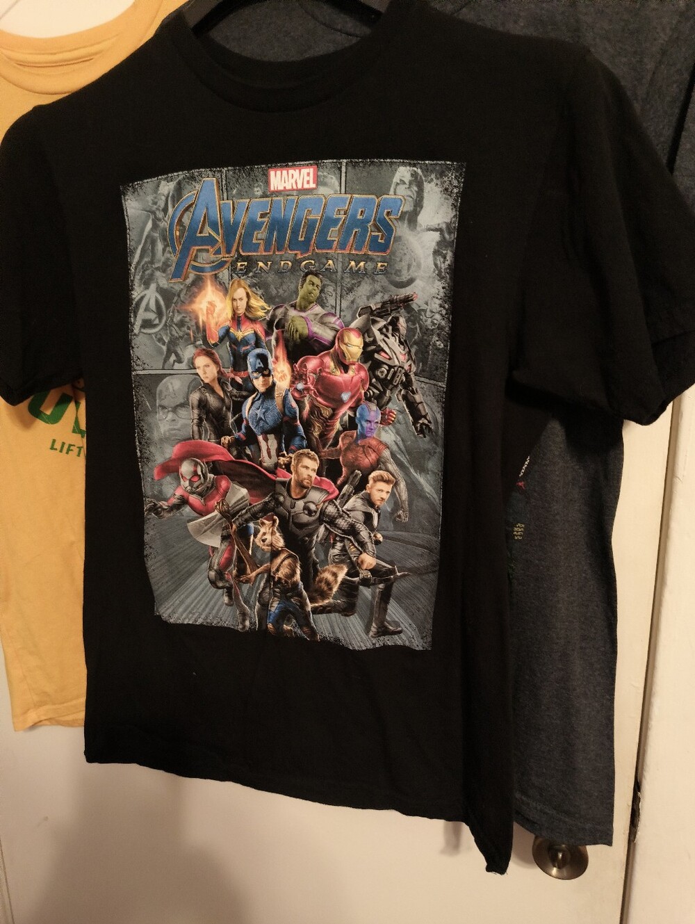 Marvel Black Avengers Endgame Superhero Poster Tee